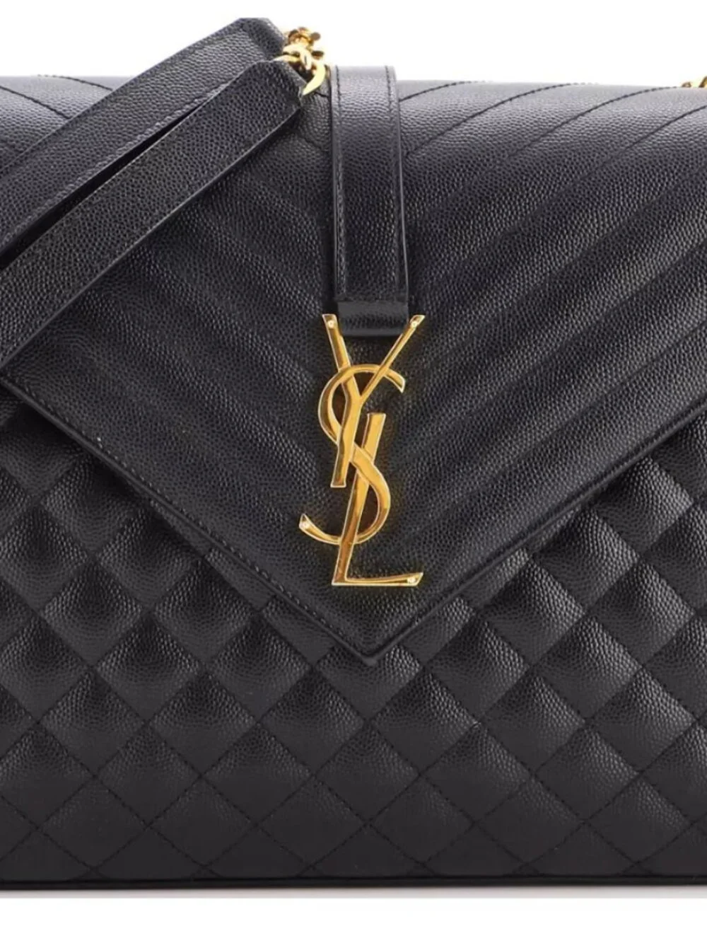 ENVELOPE LARGE IN QUILTED GRAIN DE POUDRE EMBOSSED LEATHER